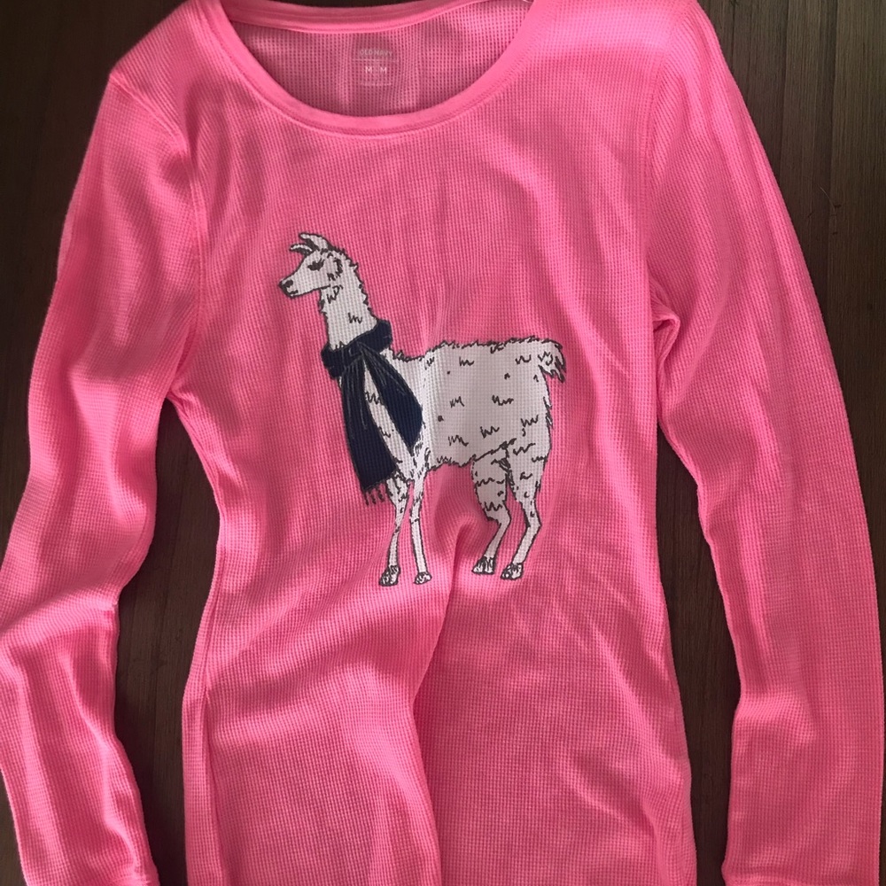 Hot pink old navy llama shirt